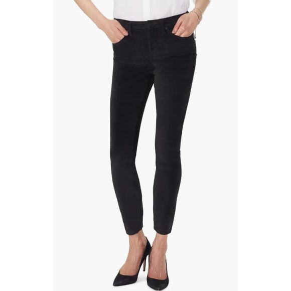 NYDJ Women’s High Waisted Ami Stretch Skinny Leg Velvet Ankle Pants Size 0 Black - Picture 1 of 7